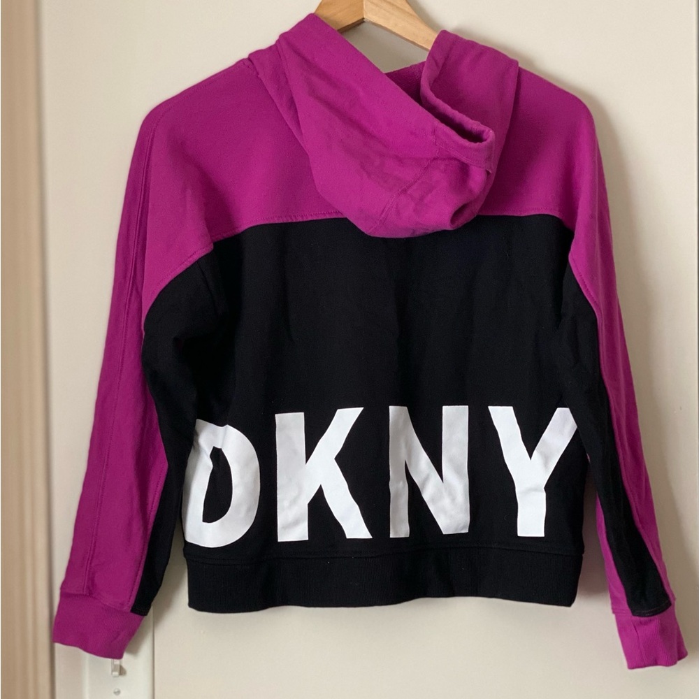 DKNY Pink and Black Hoodie Sweater - Picture 5 of 6